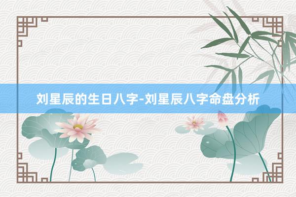 刘星辰的生日八字-刘星辰八字命盘分析